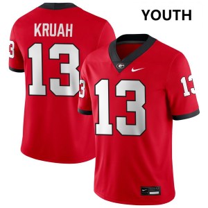 Youth AJ Kruah Red Georgia Bulldogs #13 College Football Replica Jersey 794455-213
