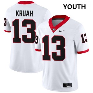 Youth AJ Kruah White Georgia Bulldogs #13 College Football 2025 Jerseys 355905-798