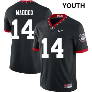Youth Adrian Maddox 100th Anniversary Black Georgia Bulldogs #14 College Football Stitched Jersey 397837-337