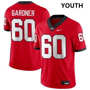 Youth Beau Gardner Red Georgia Bulldogs #60 College Football Game Jersey 646977-203