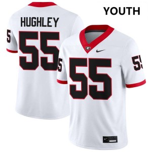 Youth Bo Hughley White Georgia Bulldogs #55 College Football Alumni Jerseys 282460-783