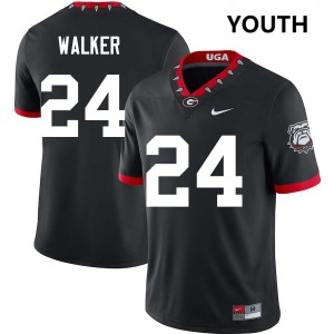 Youth Bo Walker 100th Anniversary Black Georgia Bulldogs #24 College Football Alumni Jersey 503762-900
