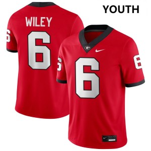 Youth CJ Wiley Red Georgia Bulldogs #6 College Football Player Jerseys 545613-695
