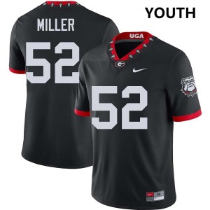 Youth Christen Miller 100th Anniversary Black Georgia Bulldogs #52 College Football 2025-26 Jerseys 581855-335