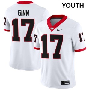 Youth Colter Ginn White Georgia Bulldogs #17 College Football 2025-26 Jerseys 734923-449