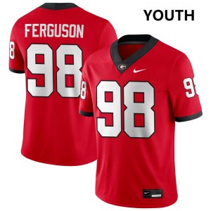 Youth Connor Ferguson Red Georgia Bulldogs #98 College Football NCAA Jersey 281136-252