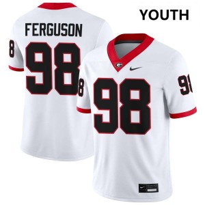 Youth Connor Ferguson White Georgia Bulldogs #98 College Football Game Jerseys 998184-291
