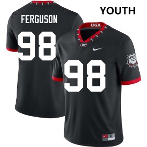 Youth Connor Ferguson 100th Anniversary Black Georgia Bulldogs #98 College Football University Jerseys 720116-126