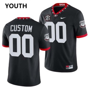 Youth Custom 100th Anniversary Black Georgia Bulldogs #00 College Football NCAA Jerseys 592319-763