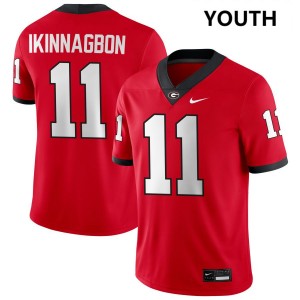 Youth Darren Ikinnagbon Red Georgia Bulldogs #11 College Football NCAA Jerseys 891387-589