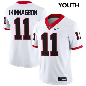 Youth Darren Ikinnagbon White Georgia Bulldogs #11 College Football 2025 Jerseys 374820-355