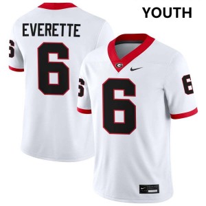 Youth Daylen Everette White Georgia Bulldogs #6 College Football High School Jerseys 918531-419