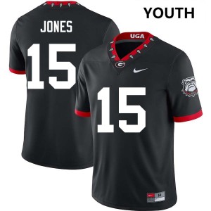 Youth Demello Jones 100th Anniversary Black Georgia Bulldogs #15 College Football 2025-26 Jerseys 349356-451