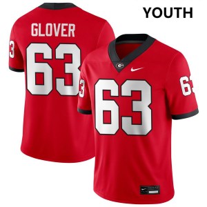 Youth Dontrell Glover Red Georgia Bulldogs #63 College Football Player Jersey 610735-266