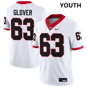 Youth Dontrell Glover White Georgia Bulldogs #63 College Football NCAA Jersey 230442-631