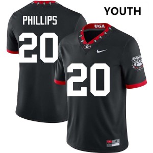 Youth Dwight Phillips Jr. 100th Anniversary Black Georgia Bulldogs #20 College Football 2025-26 Jerseys 242965-401