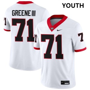 Youth Earnest Greene III White Georgia Bulldogs #71 College Football Replica Jersey 537212-291