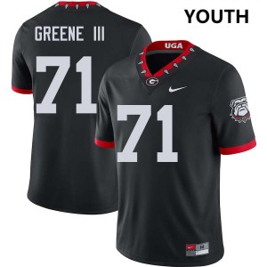 Youth Earnest Greene III 100th Anniversary Black Georgia Bulldogs #71 College Football Player Jerseys 365065-321