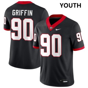 Youth Elijah Griffin Black Georgia Bulldogs #90 College Football Stitched Jersey 593176-846