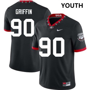 Youth Elijah Griffin 100th Anniversary Black Georgia Bulldogs #90 College Football 2025-26 Jersey 906592-971