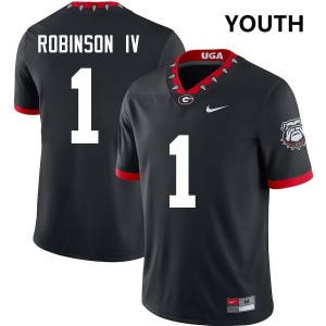 Youth Ellis Robinson IV 100th Anniversary Black Georgia Bulldogs #1 College Football Game Jersey 616185-497