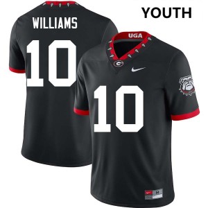 Youth Elyiss Williams 100th Anniversary Black Georgia Bulldogs #10 College Football Official Jersey 658316-575