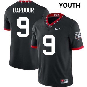 Youth Ethan Barbour 100th Anniversary Black Georgia Bulldogs #9 College Football Stitched Jerseys 348672-657