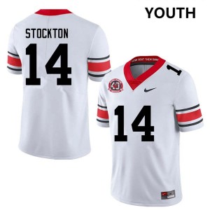 Mens Gunner Stockton 40th Anniversary White Georgia Bulldogs #14 College Football Game Jersey 577174-341