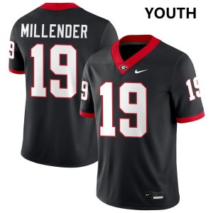 Youth Hezekiah Millender Black Georgia Bulldogs #19 College Football Embroidery Jersey 422511-278
