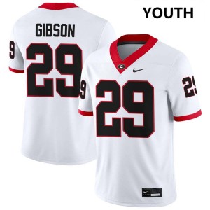 Youth Isaiah Gibson White Georgia Bulldogs #29 College Football Stitched Jerseys 263960-855