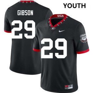 Youth Isaiah Gibson 100th Anniversary Black Georgia Bulldogs #29 College Football Stitched Jersey 743462-876