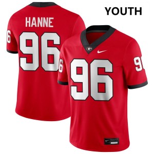 Youth JJ Hanne Red Georgia Bulldogs #96 College Football Replica Jersey 495605-521