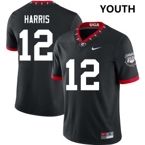 Youth Jaden Harris 100th Anniversary Black Georgia Bulldogs #12 College Football NCAA Jersey 460219-408
