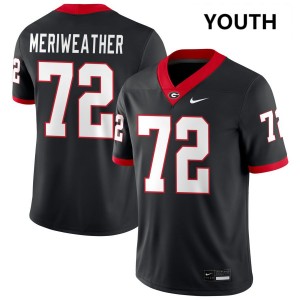 Youth Jamal Meriweather Black Georgia Bulldogs #72 College Football Stitched Jersey 218352-839