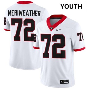 Youth Jamal Meriweather White Georgia Bulldogs #72 College Football 2025-26 Jerseys 627189-976