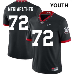 Youth Jamal Meriweather 100th Anniversary Black Georgia Bulldogs #72 College Football Limited Jersey 194232-253