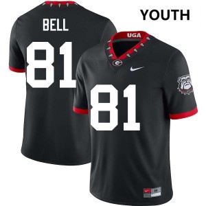 Youth Jeremy Bell 100th Anniversary Black Georgia Bulldogs #81 College Football Stitched Jersey 926897-847
