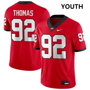 Youth Jordan Thomas Red Georgia Bulldogs #92 College Football University Jerseys 623797-616