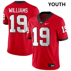Youth Justin Williams Red Georgia Bulldogs #19 College Football Embroidery Jerseys 535774-590