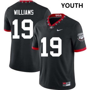 Youth Justin Williams 100th Anniversary Black Georgia Bulldogs #19 College Football Player Jerseys 248432-250