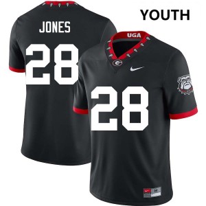 Youth Kris Jones 100th Anniversary Black Georgia Bulldogs #28 College Football 2025-26 Jersey 540175-609