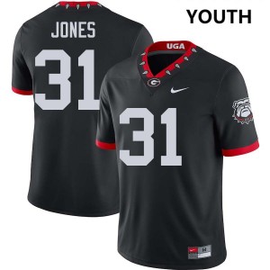 Youth Kyron Jones 100th Anniversary Black Georgia Bulldogs #31 College Football Game Jersey 211467-919