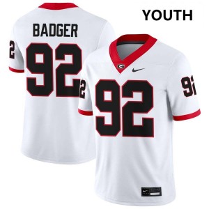 Youth Liam Badger White Georgia Bulldogs #92 College Football Alumni Jerseys 151850-189