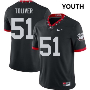 Youth Malachi Toliver 100th Anniversary Black Georgia Bulldogs #51 College Football 2025-26 Jerseys 858187-447