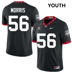 Youth Micah Morris 100th Anniversary Black Georgia Bulldogs #56 College Football Stitched Jerseys 396879-717