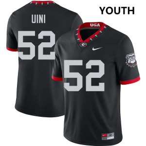 Youth Michael Uini 100th Anniversary Black Georgia Bulldogs #52 College Football Replica Jersey 300903-403