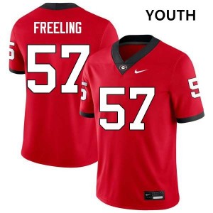Youth Monroe Freeling Red Georgia Bulldogs #57 College Football Official Jersey 721709-527
