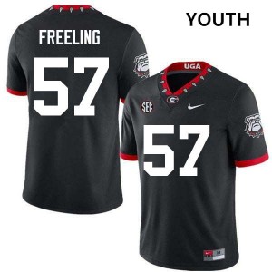 Youth Monroe Freeling 100th Anniversary Black Georgia Bulldogs #57 College Football 2025 Jerseys 650987-757