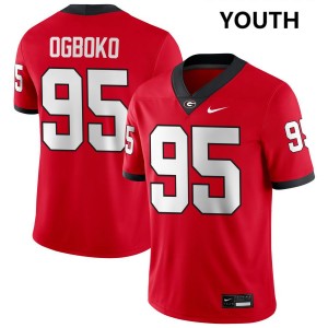 Youth Nnamdi Ogboko Red Georgia Bulldogs #95 College Football Embroidery Jersey 213140-881