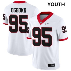 Youth Nnamdi Ogboko White Georgia Bulldogs #95 College Football High School Jerseys 299855-834